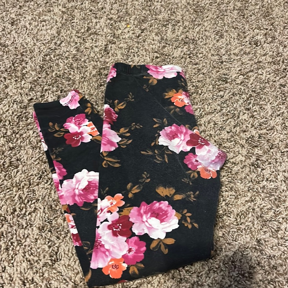 Flowery girls leggings